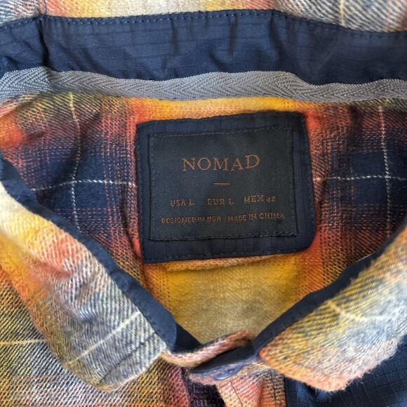 Nomad men’s Blue And Yellow flannel button-down shirt -size large - Picture 3 of 9